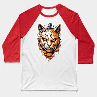 Pumpkin head Halloween cat Baseball T-Shirt